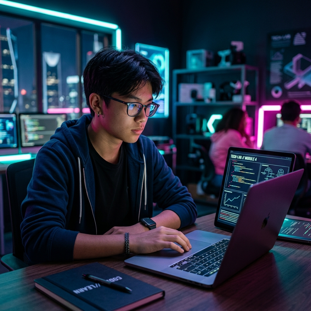 Student using AI Literacy tools